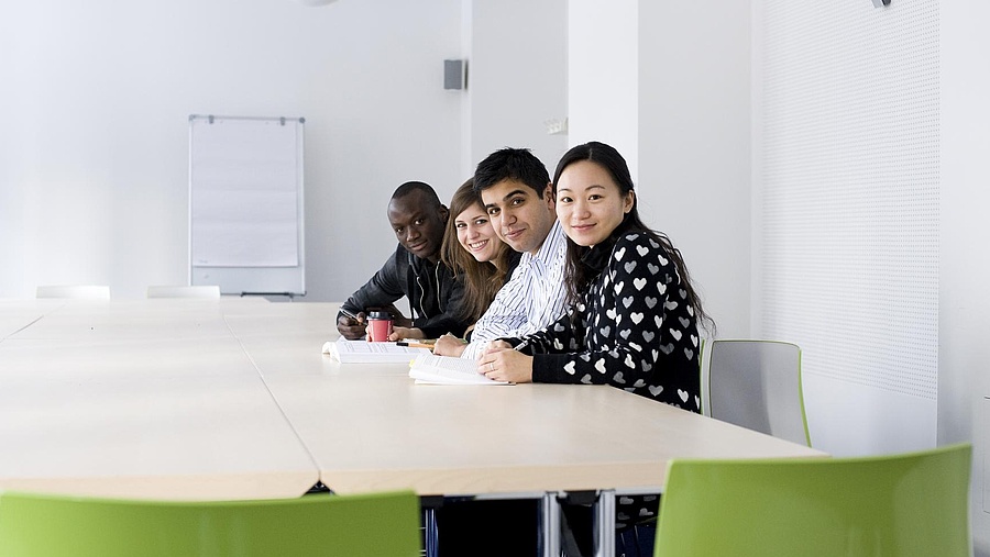 Vorderansicht, Studentin, studierende, student, gruppe, International, lernen, Daniel Delang